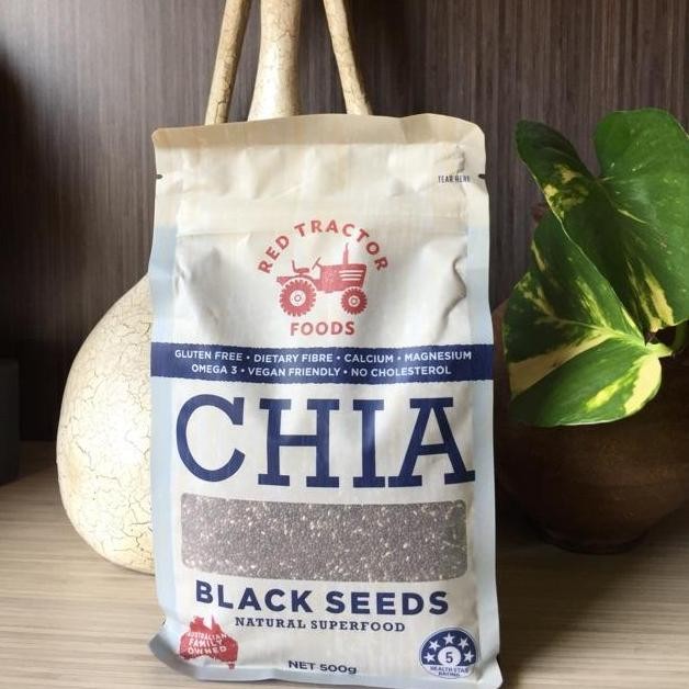 

Promo Red Tractor Australian Chia Black Seeds 500Gr Biji Chia Hitam Import