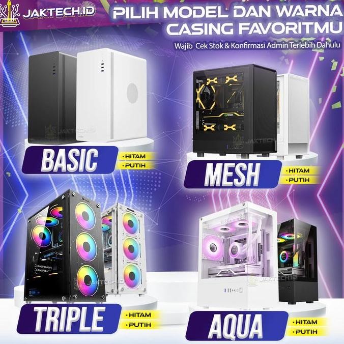 PC Gaming Full Set / Core i7 / 16 GB / SSD / VGA GT 1030 / RGB