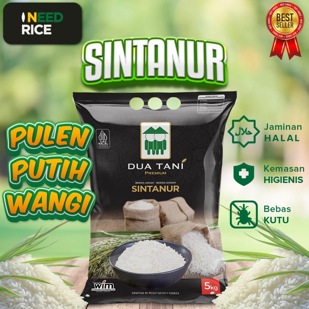 

ready Beras Dua Tani Sintanur Pandan Wangi 5kg-Wangi-Pulen murah