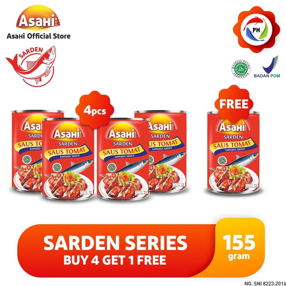 

ready AsaHi Sarden Saus Tomat 155 gr - Buy 4 Get 1 Sarden Saus Tomat 155 gr murah