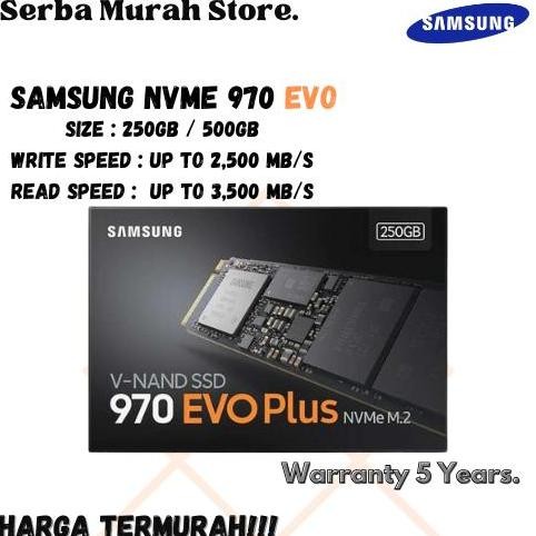 Samsung Evo 970 Plus Nvme 250GB 500GB 1TB 2TB