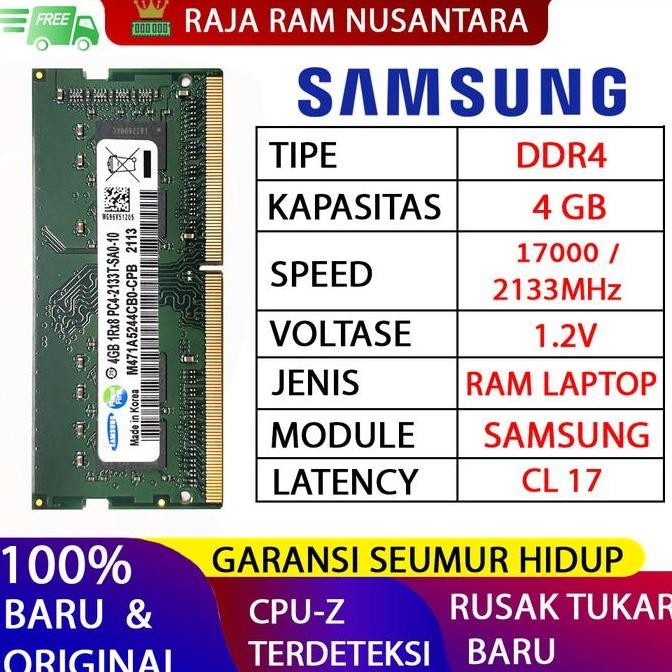 Ram Laptop Samsung Ddr4 4Gb 2133 Mhz 17000 Ori Gaming Ram Nb Ddr4 4Gb