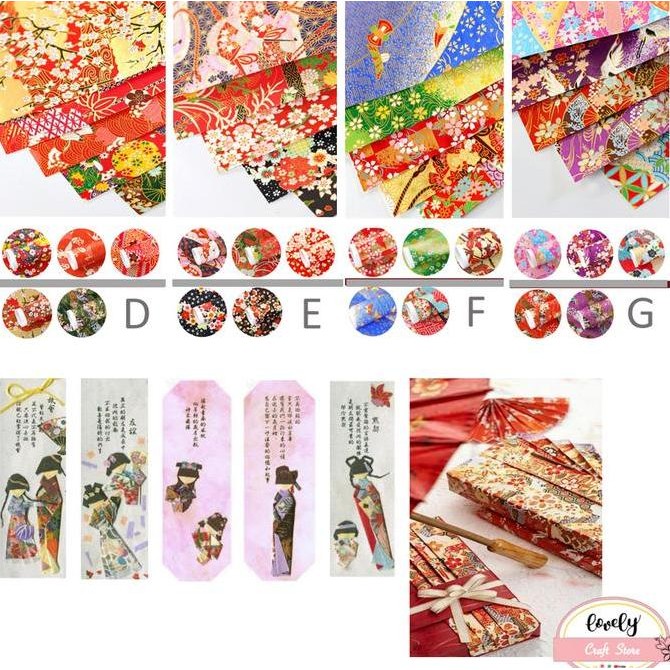 

baru LovelyCraftStore | A02 size A3 42x29cm 5pcs kertas origami jepang, kertas washi jepang, chiyogami, yuzen paper