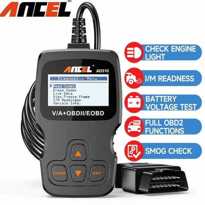Ancel AD310 OBD2 Alat Scanner Diagnostik Code Reader OBD2 untuk Mobil
