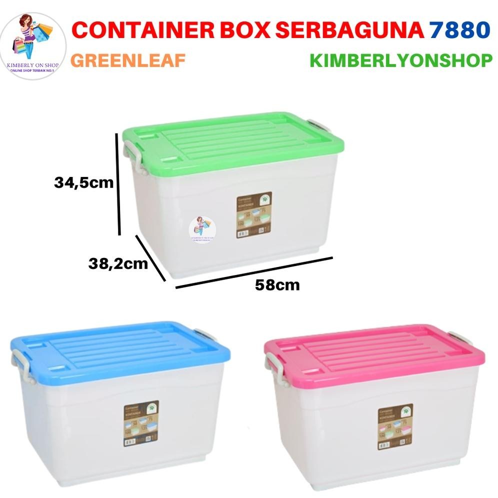 Container Box 50 Liter 7880 Green Leaf Ready Stok
