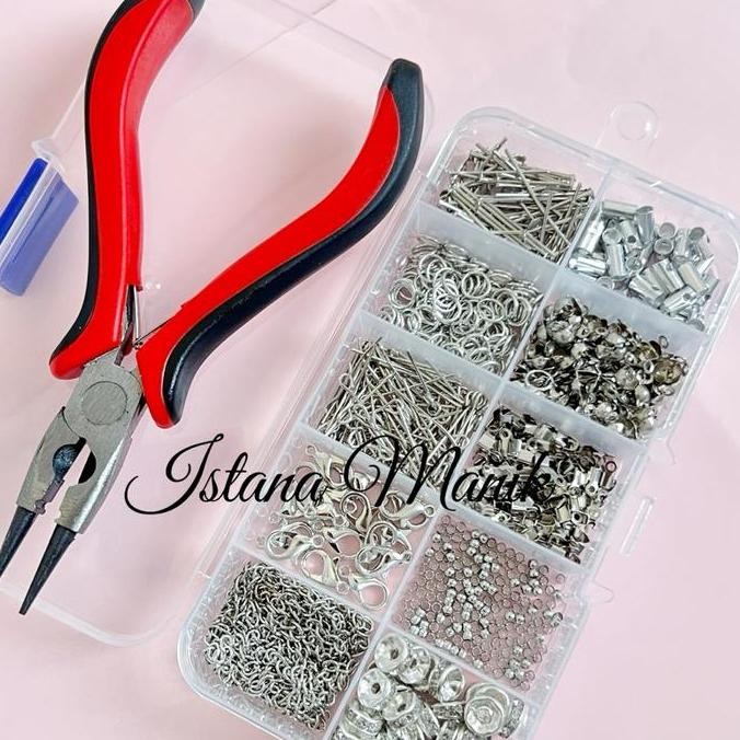 Paket Perlengkapan DIY Meronce Set Box kodokan kokot udang Set Box + senar murah