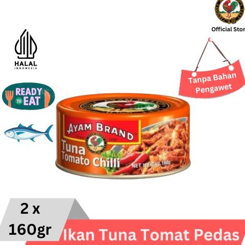 

ready Ayam Brand - Ikan Tuna Kaleng Tomat Pedas 2 pcs 160gr murah