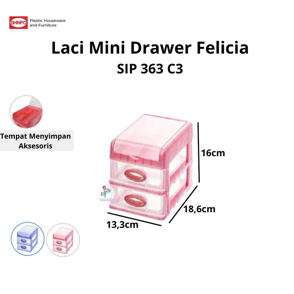Shinpo Laci Plastik Mini Drawer Felicia Susun 2 363 C3 Ready