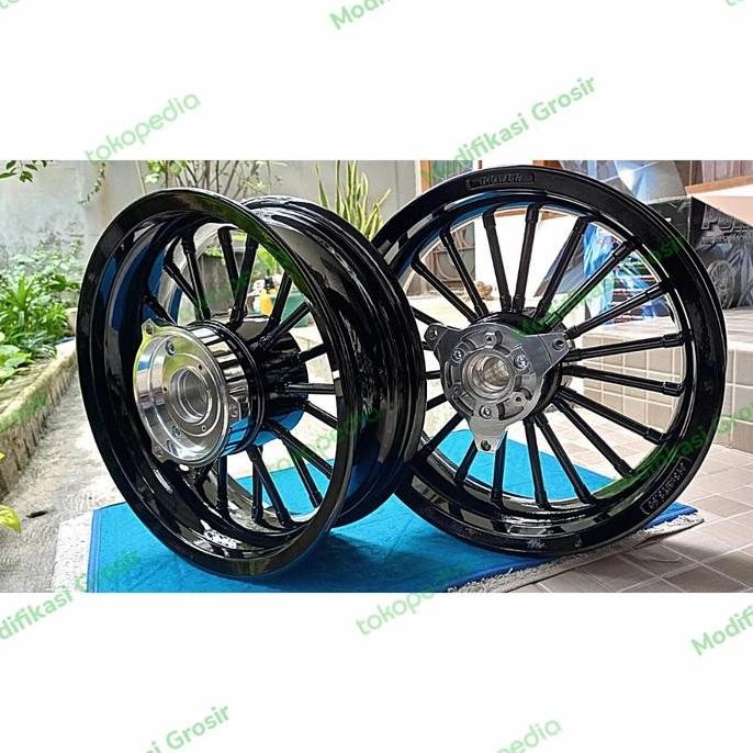 Velg Racing Tapak Lebar Power Andong Nmax 155 P20 100% Ori - Black