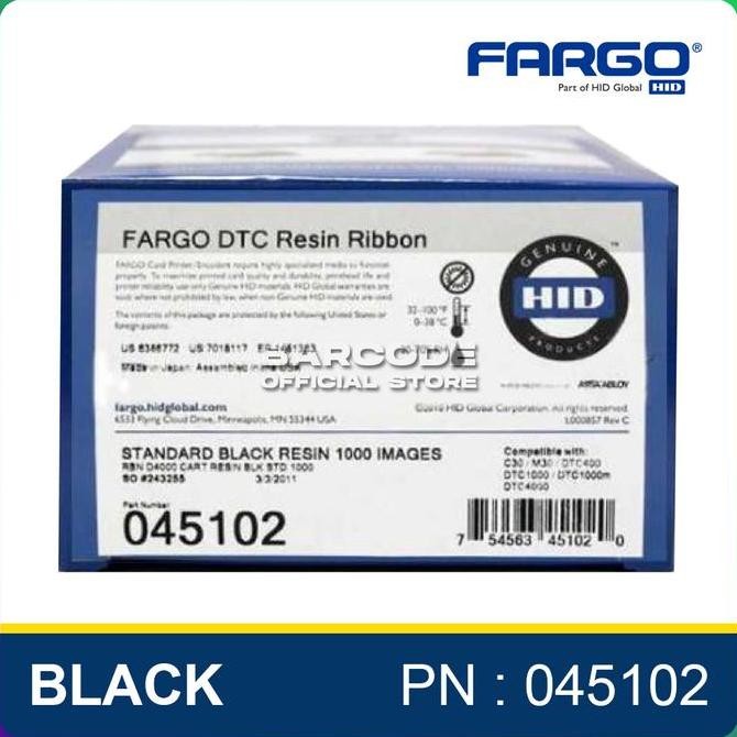 Fargo DTC 1250E & C50 ( PN : 045102 ) DTC1000/4000 Resin Ribbon Black