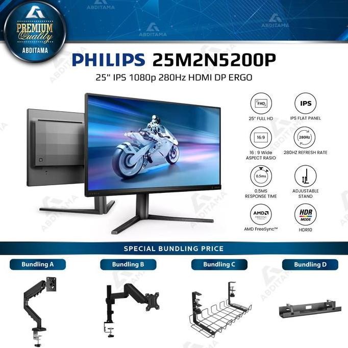 Monitor LED PHILIPS EVNIA 25M2N5200P 25" IPS 1080p 280Hz HDMI DP ERGO