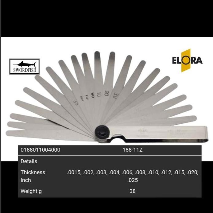 elora 188 11 Z feeler gauge mesin