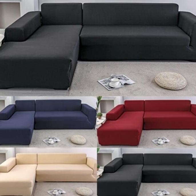 sarung /cover sofa polos letter L murah