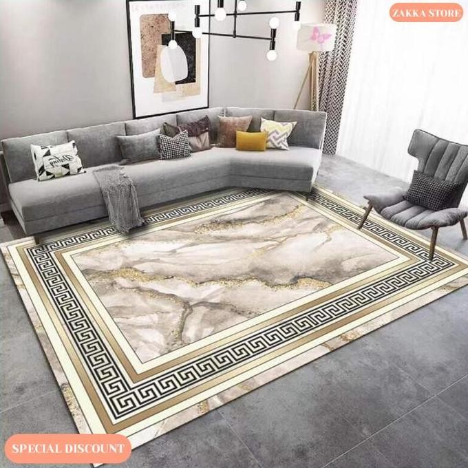ready Zakka Store COD Karpet Ruang Tamu Polyester Halus / Karpet Dekorasi Rumah Ukuran 1.5 Meter / 1