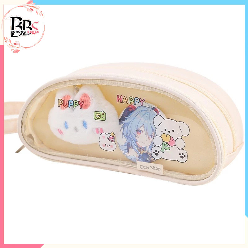 

BORES Tempat Pensil Transparan 2 Sekat Kotak Pensil Polos Aesthetic Pouch Serbaguna Multifungsi Pencil Case Simple Stationery Storage Bag School