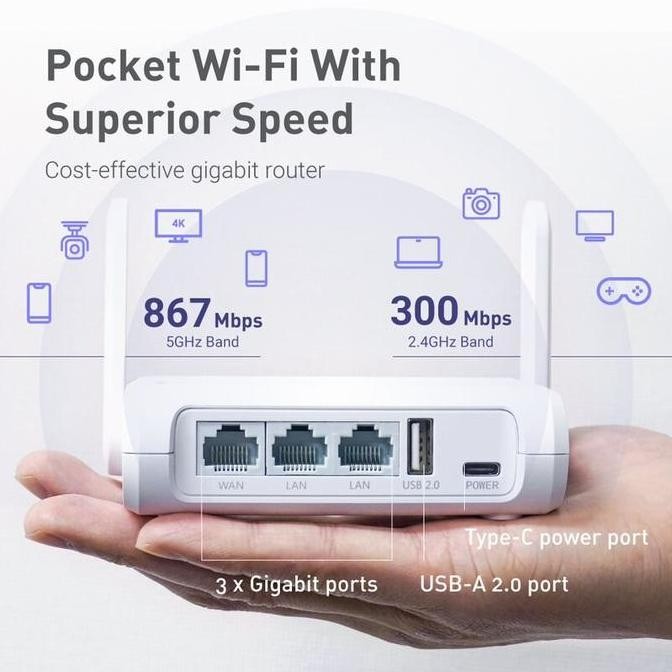 ready  GL-iNET Opal GL-SFT1200 Gigabit Dual Band Wireless Travel VPN Router