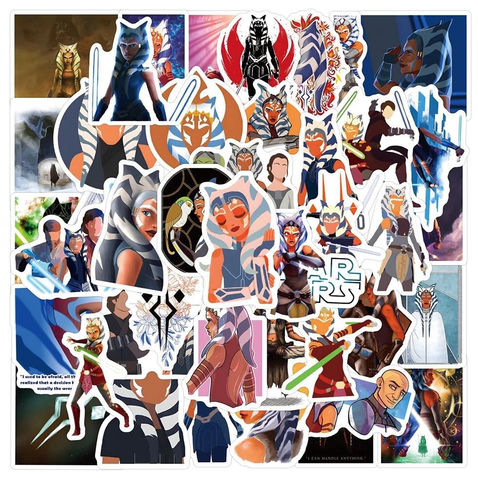 

10/30/50pcs Disney Movie Ahsoka Anime Stickers for Kids Decals Toy Waterproof DIY Stationery Laptop Phone Car Vinyl Cool Sticker
