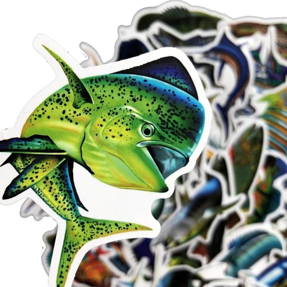 

50Pcs Funny Fisherman Go Fishing Stickers for Laptop Suitcase Freezer Vinyl Car-styling DIY Decoration Decals Car Sticker
