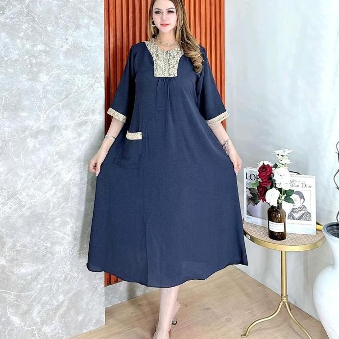 ready stock DASTER  BURKET BUSUI KAIN CRINGKEL AIRFLOW LENGAN 3/4 TANGAN VARIASI BURKET  Wanita Crin