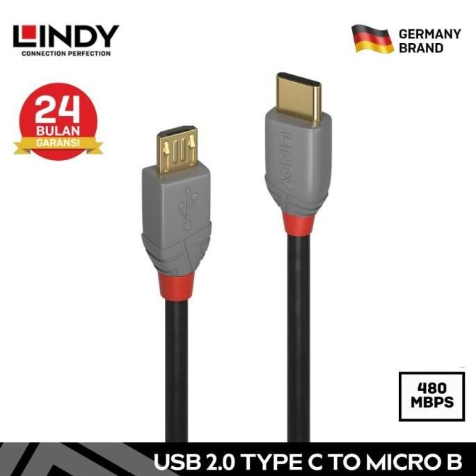 Berkualitas LINDY 36891 1M Kabel USB Type C to Micro USB DAC Cable 480Mbps MURAH