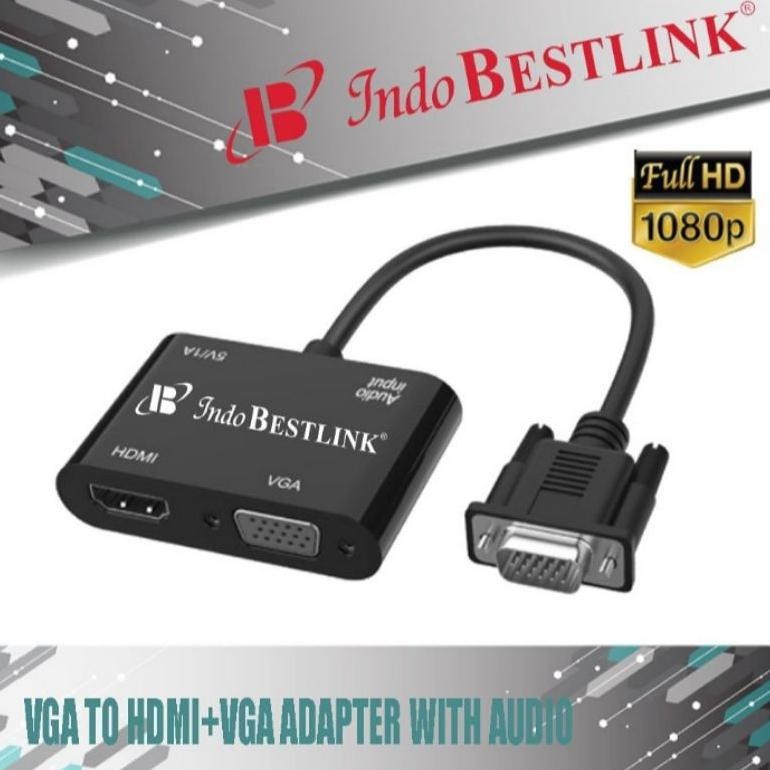 Baru Converter Vga To Hdmi + Vga / Converter Vga To Vga Hdmi / Adapter Vga To Hdmi Vga