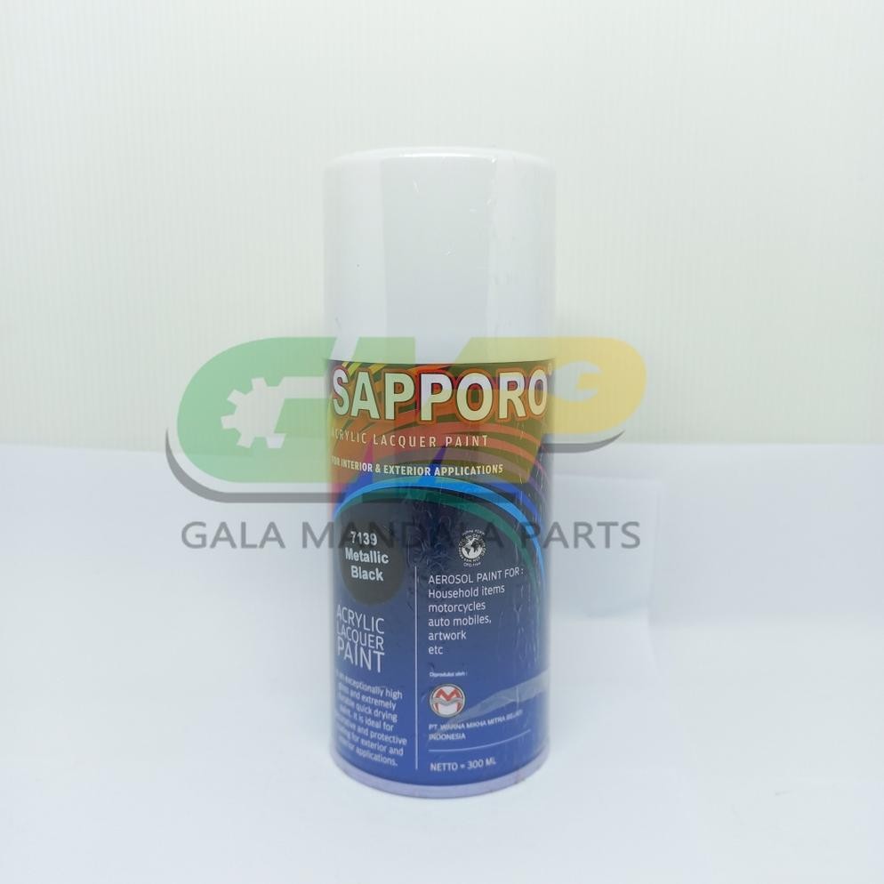 

Sapporo BLACK Doff Glossy Metallic Pilox Cat Semprot Aerosol Paint Terlaris