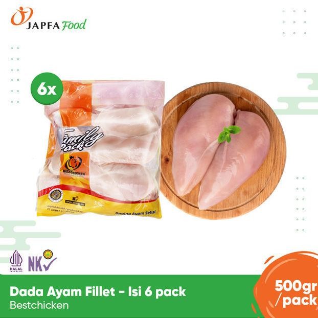 

Dada Ayam Fillet 500Gr Tanpa Kulit Boneless - Bestchicken Frozen Isi 6 Pack Original