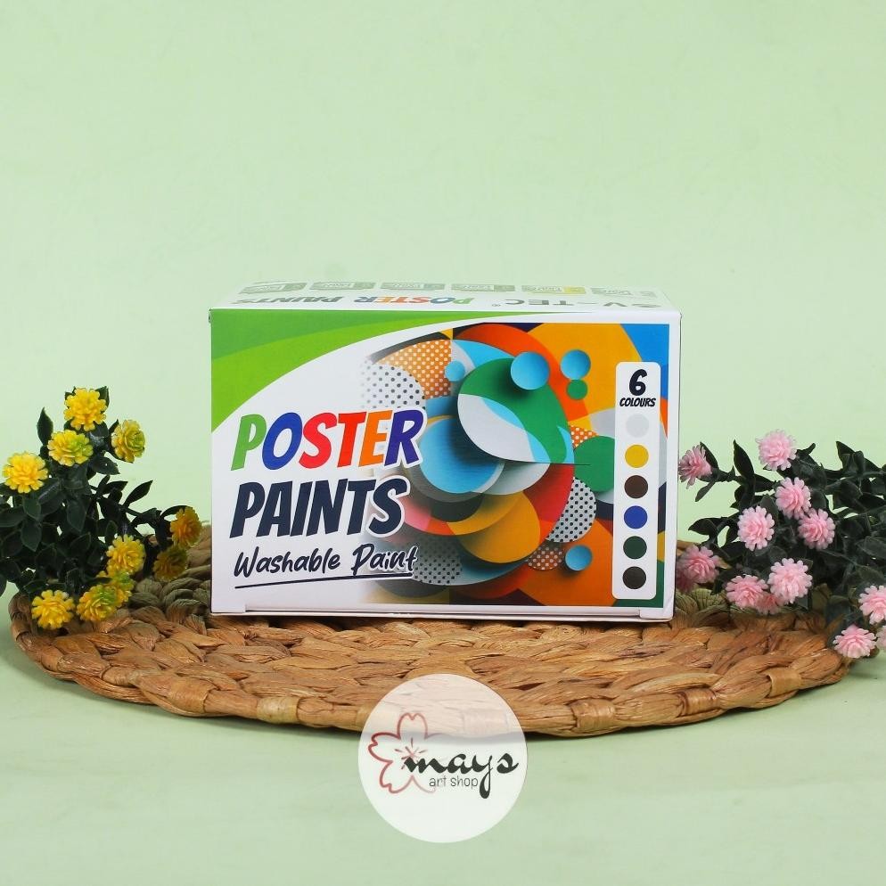 

V-TEC Cat Poster Set 6 12 Warna 20 40 ML / Poster Color Paint/ Cat Lukis Mewarnai Menggambar Anak Terlaris