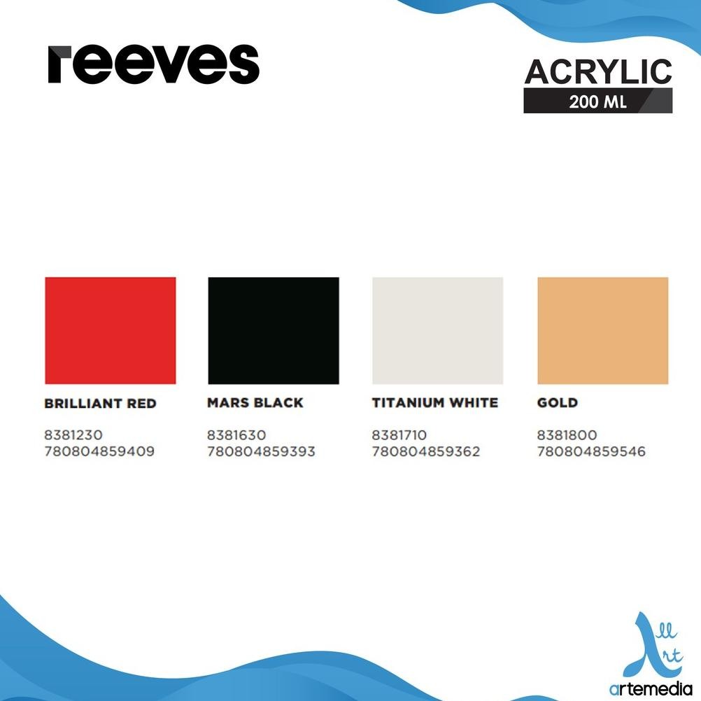 

Reeves Acrylic Artists 200ml Acrylic Color Paint Cat Akrilik Terlaris