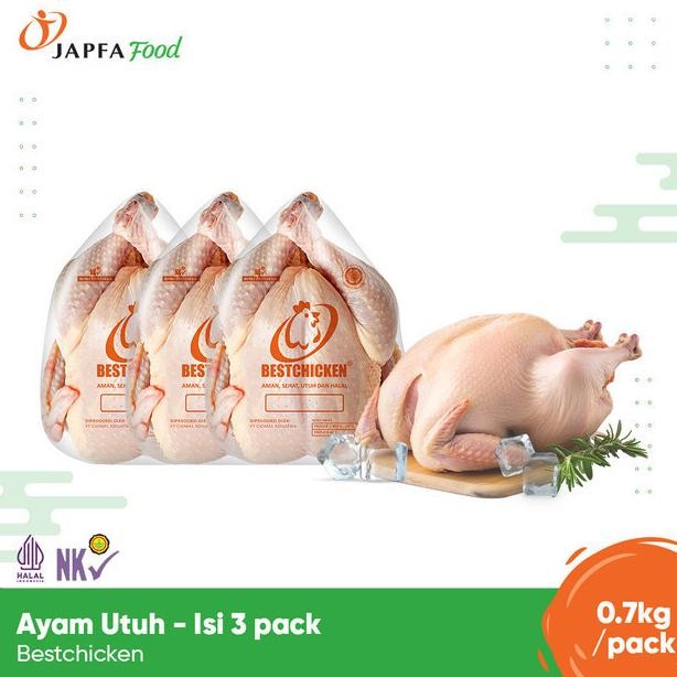 

Ayam Broiler Utuh 700Gr Japfa Food Bestchicken - Isi 3 Pack Frozen Original