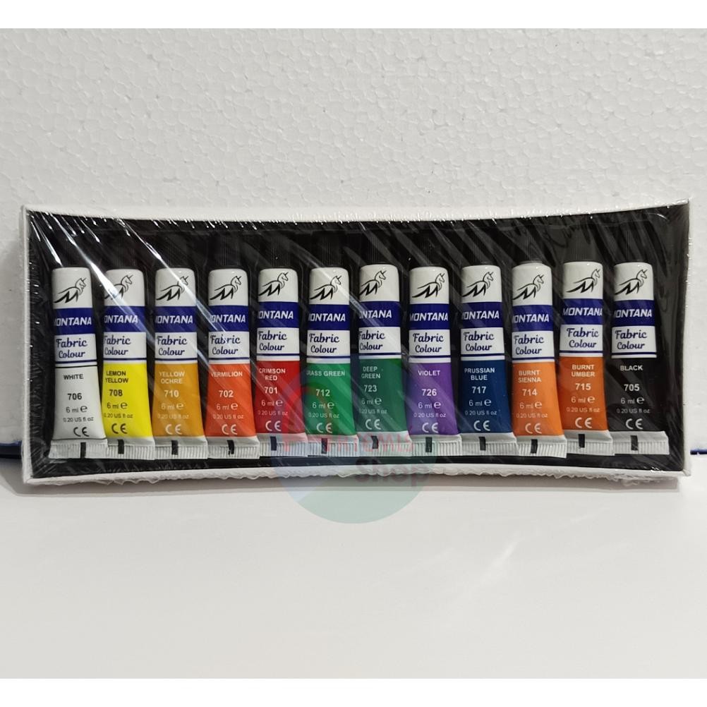

Cat Kain Textile / Fabric Colour MONTANA TFC-12 PT 12 Warna 6 ml Terlaris