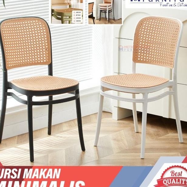 Kursi Makan Cafe Rotan Sintetis Kursi Teras Plastik Anyaman