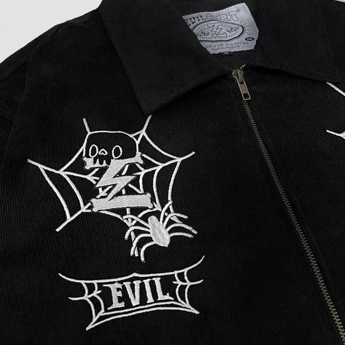 Murah Evilspirit Jacket Corduroy - Nexa Black Unisex Jaket Atasan Casual Pria Wanita Hitam