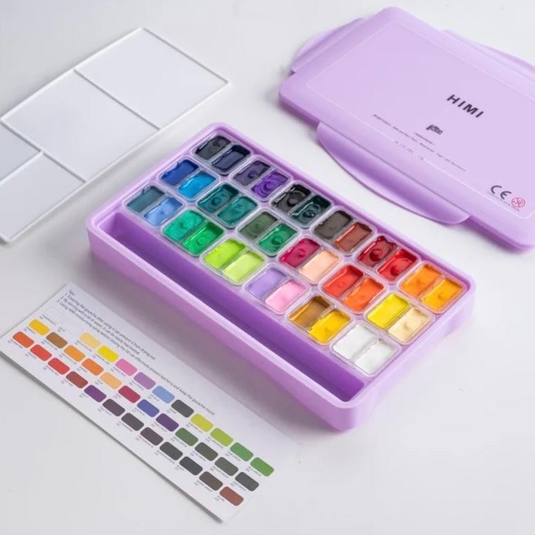 

Miya Himi Gouache Twin Cup Paint Set 36 / 48 colors x 12g Cat Air Terlaris