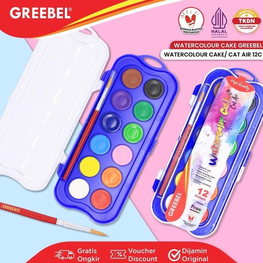 

Cat Air Greebel Watercolor Cake 12 24 36 48 Warna Free Bonus Kuas Terlaris