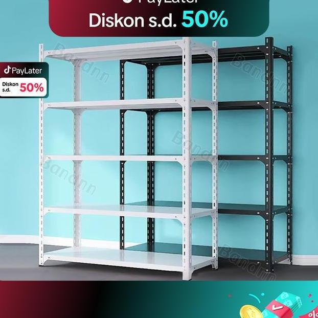 Bandnnrak Baja 456 Lapisan Organizer Penyimpanan Berat Rak Gudang Stainless Ra Rak Power Rak Besi Si
