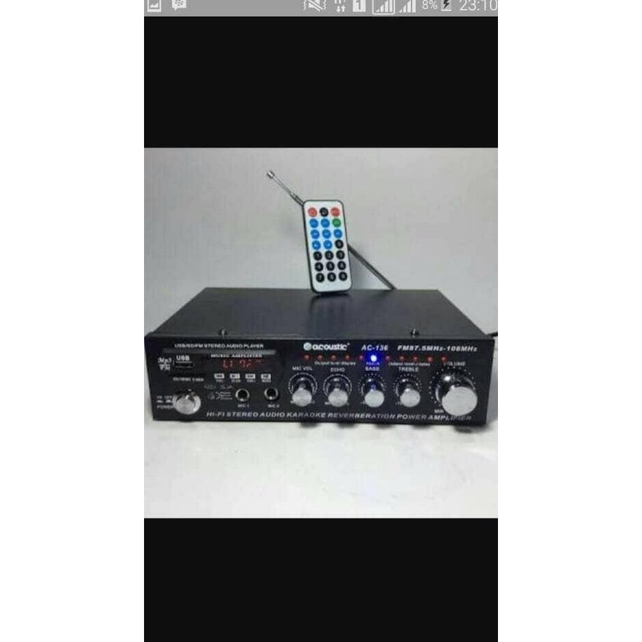 Amplifier Acoustic Ac.136 AC/DC USB,RADIO,KARAUKE ENC