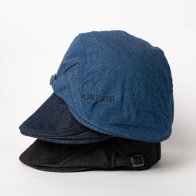 Promo Topi Flat Cap Bahan Denim Vintage Newsboy - Fc12 Planet Jeans