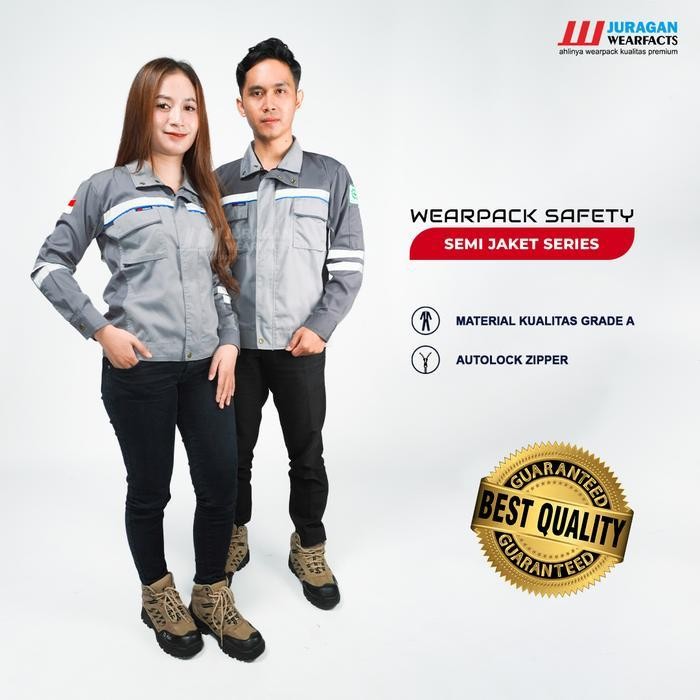 [Cod] Wearpack Safety Baju Seragam Kerja Lapangan Proyek Tambang K3 Panjang Pria Wanita Semijaket Wa