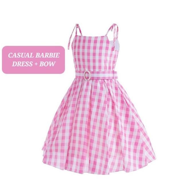 Grosir Bajukiddie Casual Barbie Dress Kostum Pink Fashion Princess Pink Costume Aksesoris