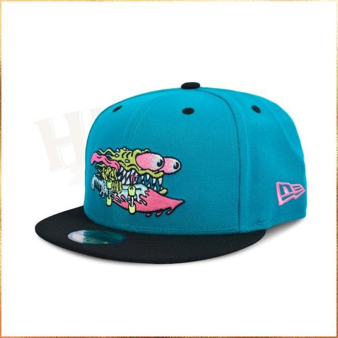 Promo Topi New Era Santa Cruz Slasher Collab Dark Teal 59Fifty Fitted Hat