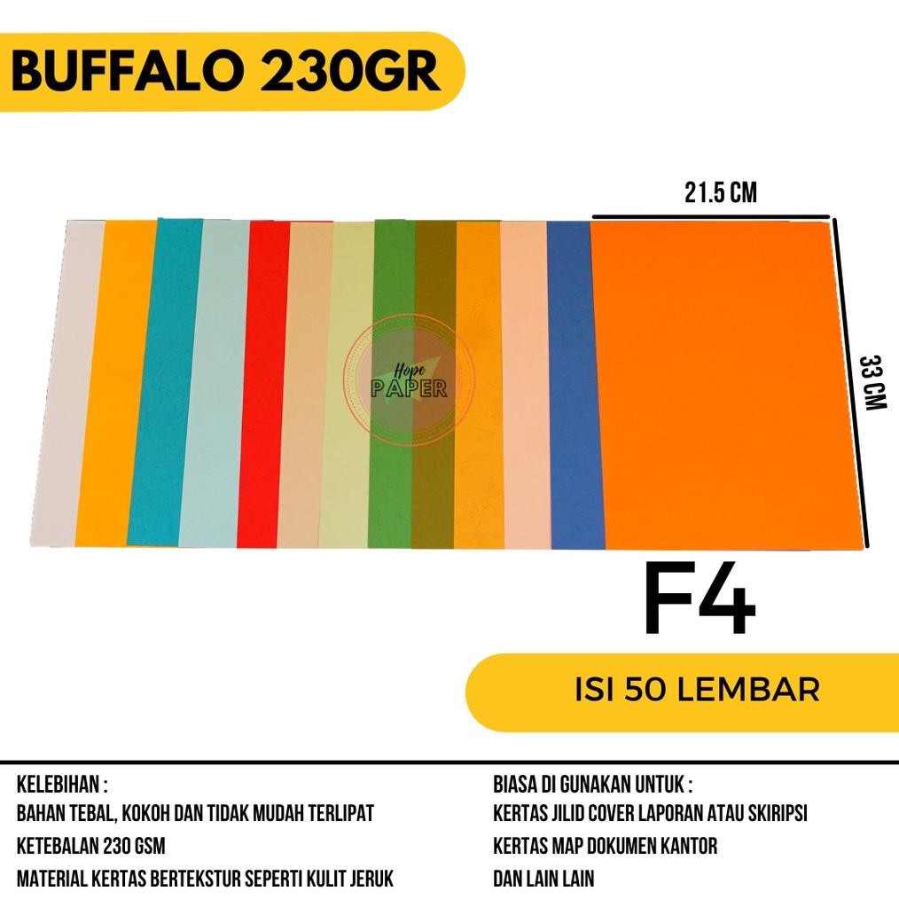 

Karton Buffalo F4 isi 50 lembar / Kertas Jilid F4 RB07