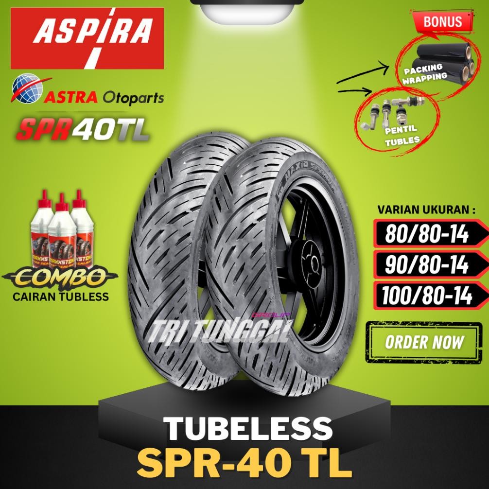 Produk Baru Ban ASPIRA Tubeless MAXIO SPR40 Ring 14 (80/80 90/80 100/80) Matic Vario Beat Scoopy Mio