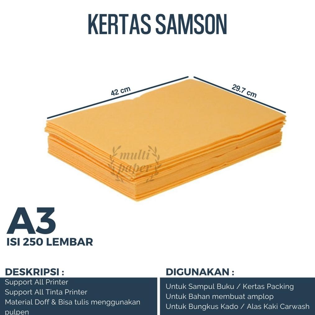 

Kertas Samson A3 isi 250 lembar / Kertas Coklat A3 / Kertas A3 Coklat RB07