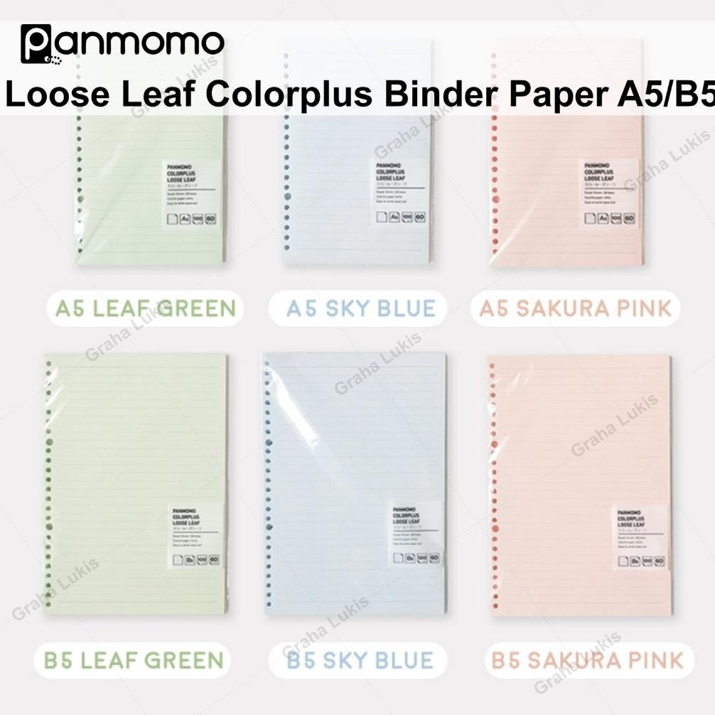 

Panmomo Colorplus Loose Leaf Binder Paper 100gsm A5 / B5 RB07