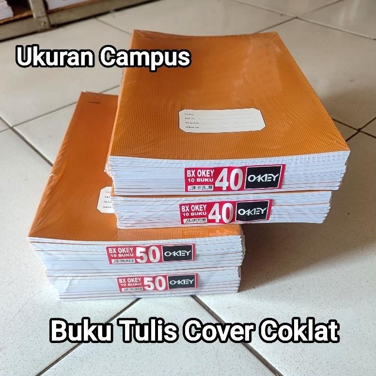 

1 Pak Buku Tulis Cover Coklat 40,50 Lembar Isi 10 Pcs ( Ukuran CAMPUS BESAR ) RB07