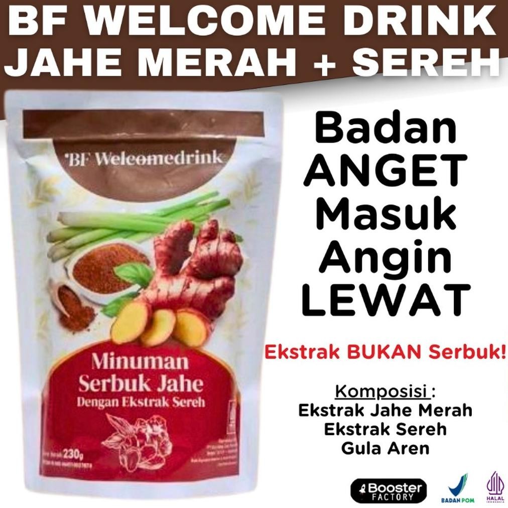 

BF WelcomeDrink Minuman Jahe Merah Gula Aren dan Sereh Booster Factory