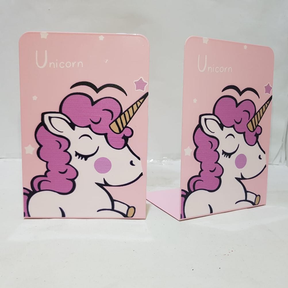 

Pembatas Buku Besi Bookend Holder Book Stand Unicorn RB07