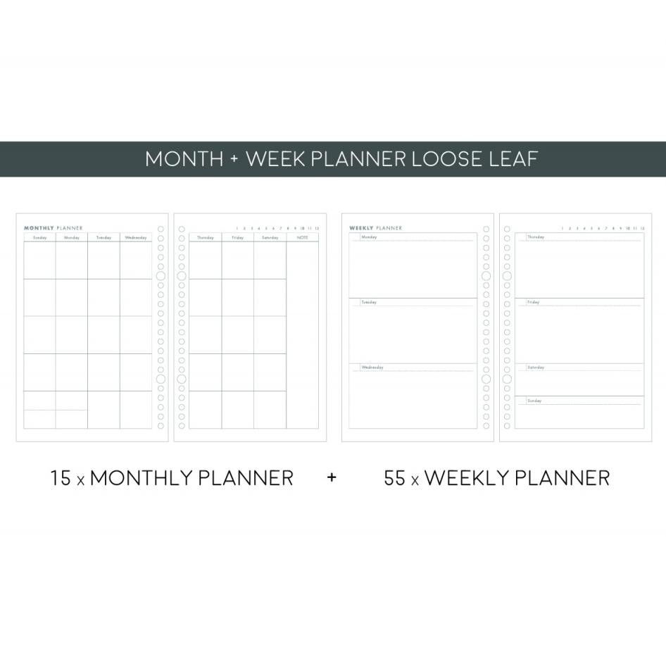 

Panmomo Monthly And Weekly Planner Loose Leaf B5 / Kertas Binder Planner Jadwal Agenda Bulanan Mingguan Simple Lucu Unik Murah RB07