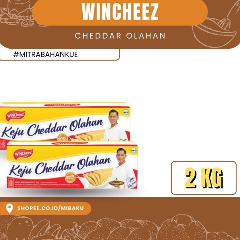 

Baru WinCheez Cheddar Cheese 2KG - Keju Blok Serbaguna untuk Masakan & Kue